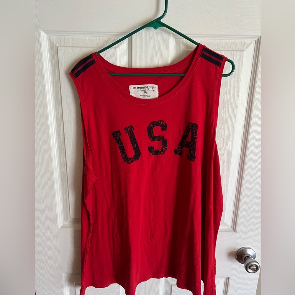 The Sweatshirt Project by French Laundry | NWT Red USA Tank Top